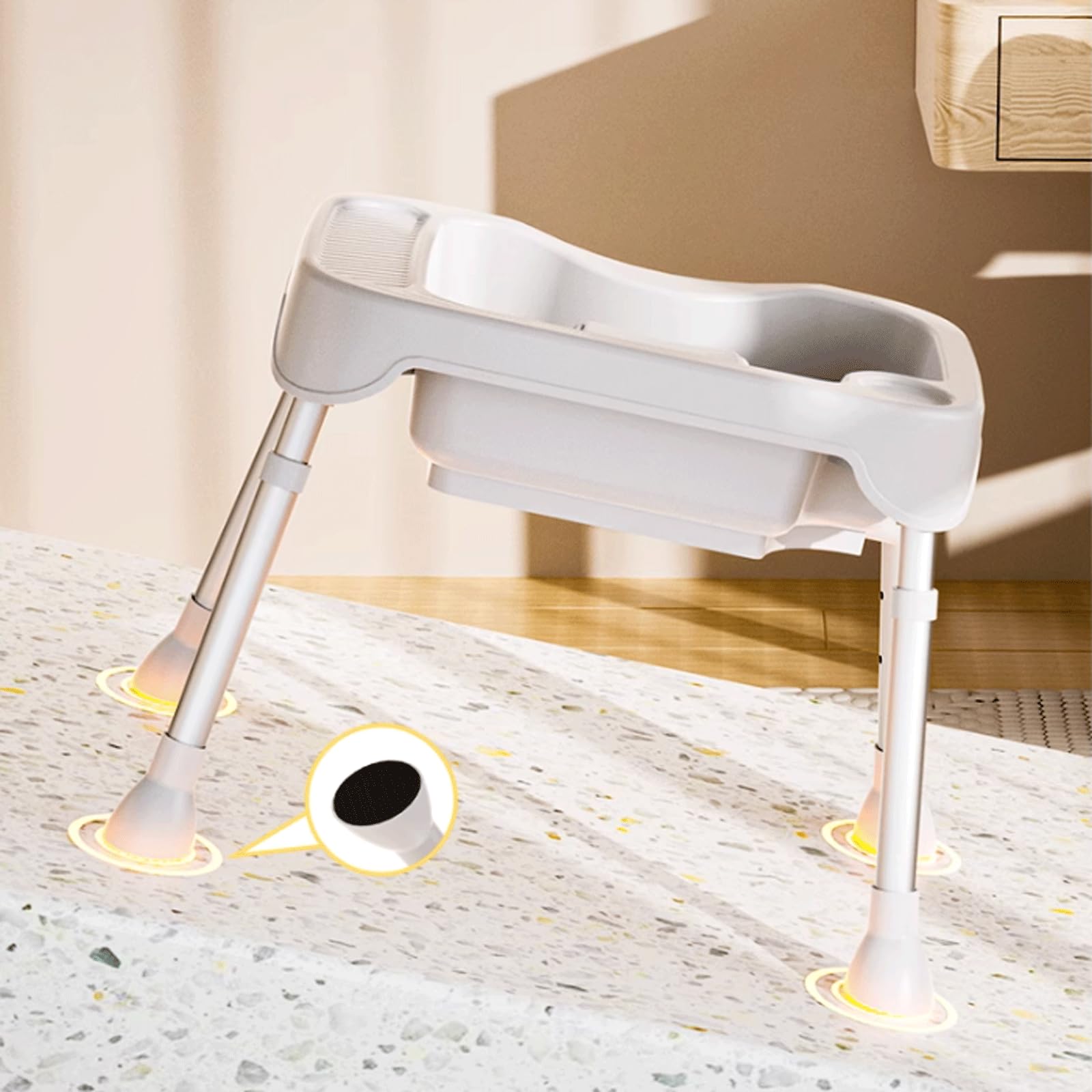 esmen Lavabo para Lavado de Cabello, Cuenco portátil para champú con Manguera de Drenaje, Lavabo para Lavado de Cabello Ajustable en Altura para Embarazadas y Ancianos postrados en Cama