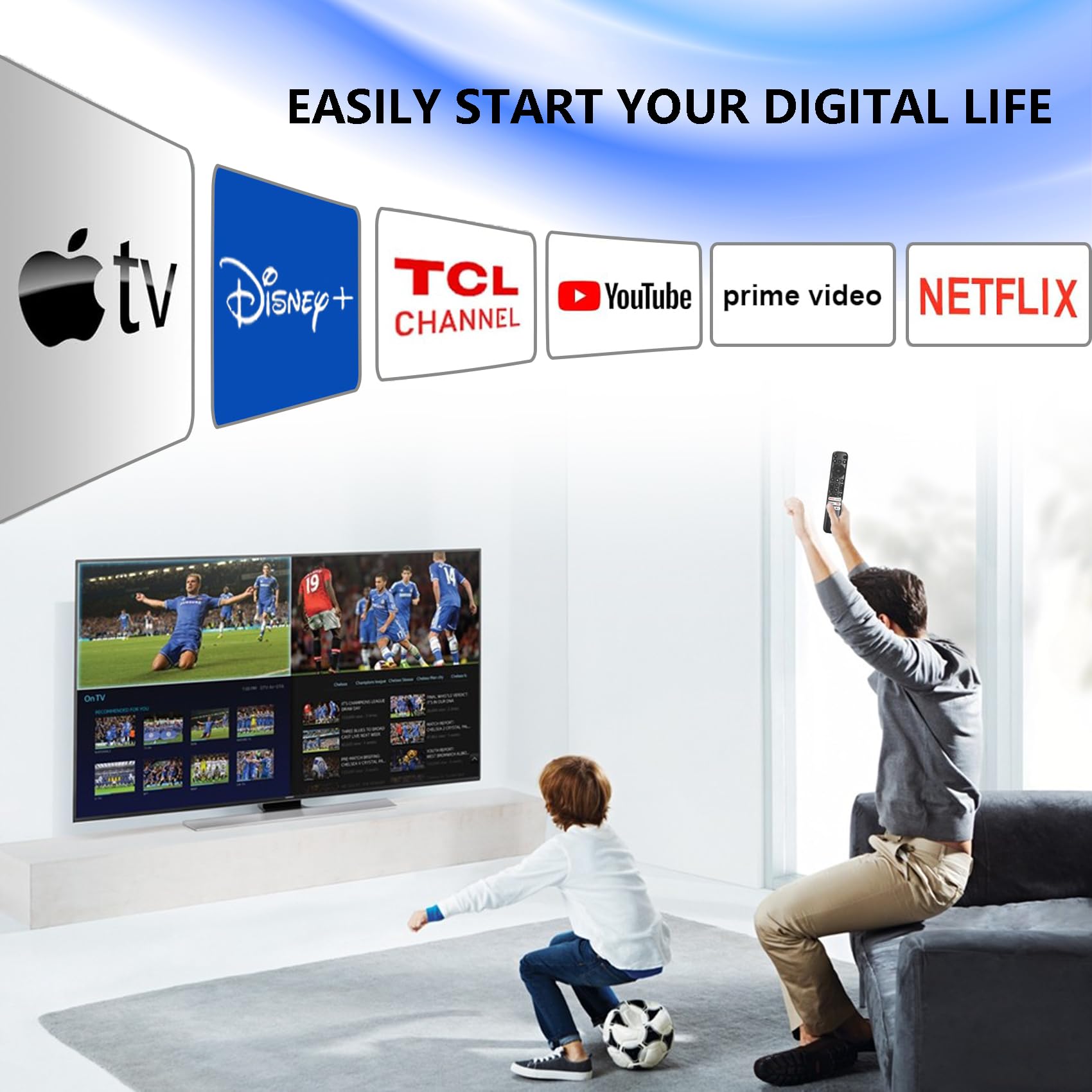 Amazon | TCL-Google-TV-リモコンの交換用。TCL Q5/Q6/Q7/QM8/S3/S4/S5