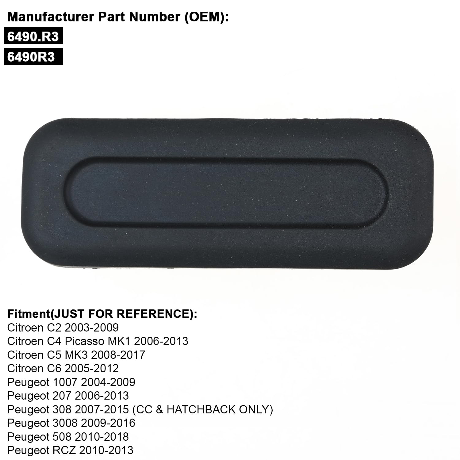 YAOPEI Interruptor de liberación del maletero del portón trasero 6490R3