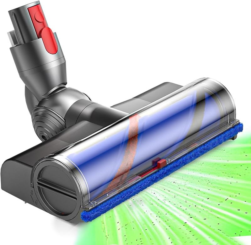 Testina elettrica migliorata per Dyson V7 V8 V10 V11 V15 - bocchetta di ricambio diretta con luci a LED, spazzola motore anti-groviglio per pavimenti duri e tappeti, chiusura rapida