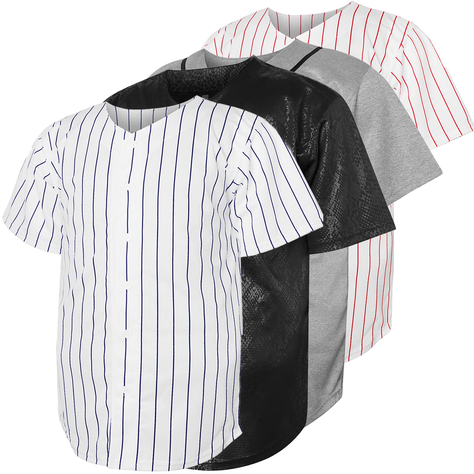 Blank Baseball Button Down Jersey Plain Short Sleeve Hipster Hip Hop T Shirts Jersey
