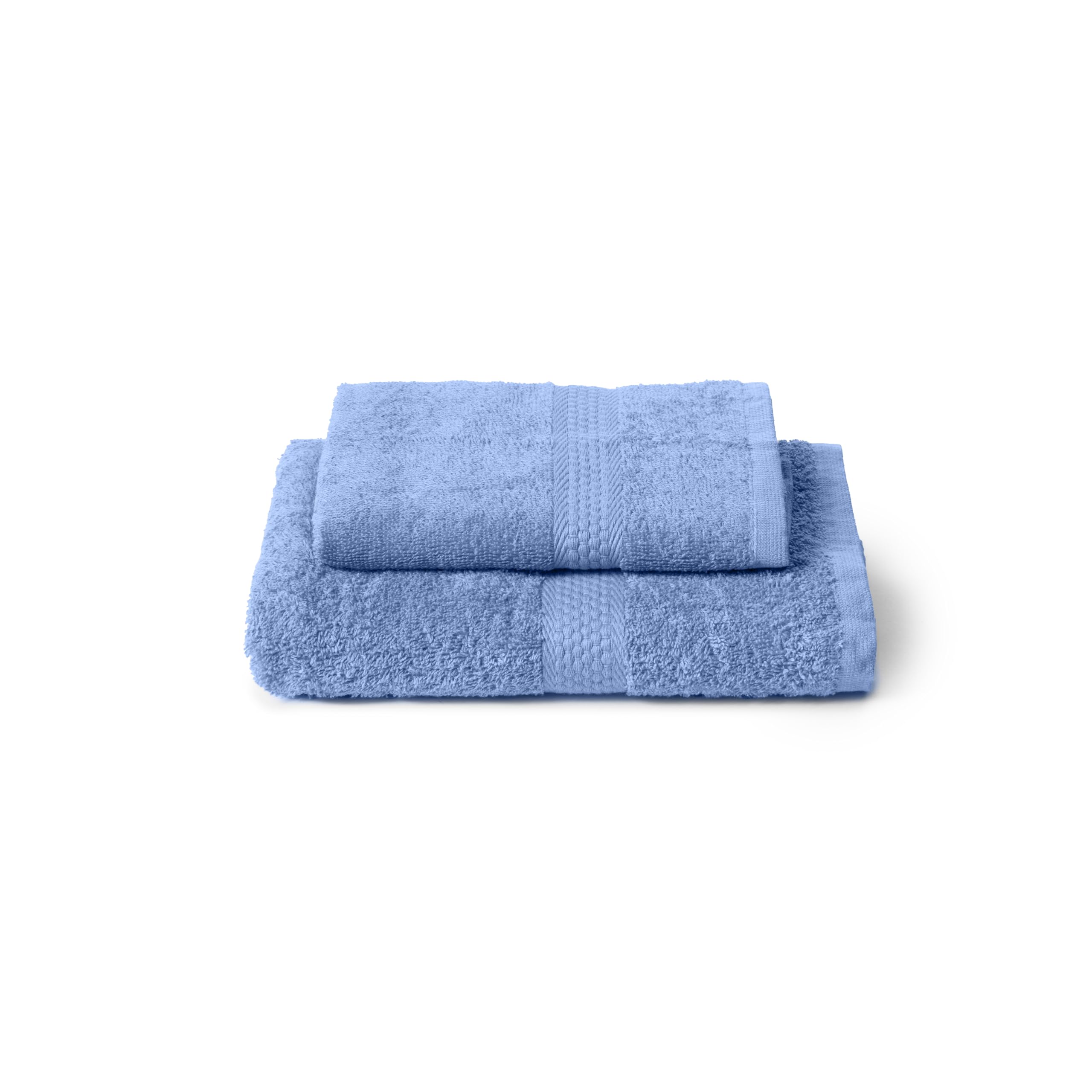 Caleffi Set Asciugamani Bagno Viso e Bidet in Cotone, Asciugamani Resistente a Lavaggi, Include 1 Asciugamano Viso 55x100 cm e 1 Asciugamano Bidet Ospite 40x60 cm, Asciugamani 2 Pezzi, Lavanda - 1