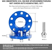 CarBole Keréknyomtáv Szélesítő 5x120 15/20mm - BMW Kompatibilis Kék Távtartó Szett 72,56mm Középső Furattal, 10 Lyukú, M12x1.5 Csavarokkal

 2