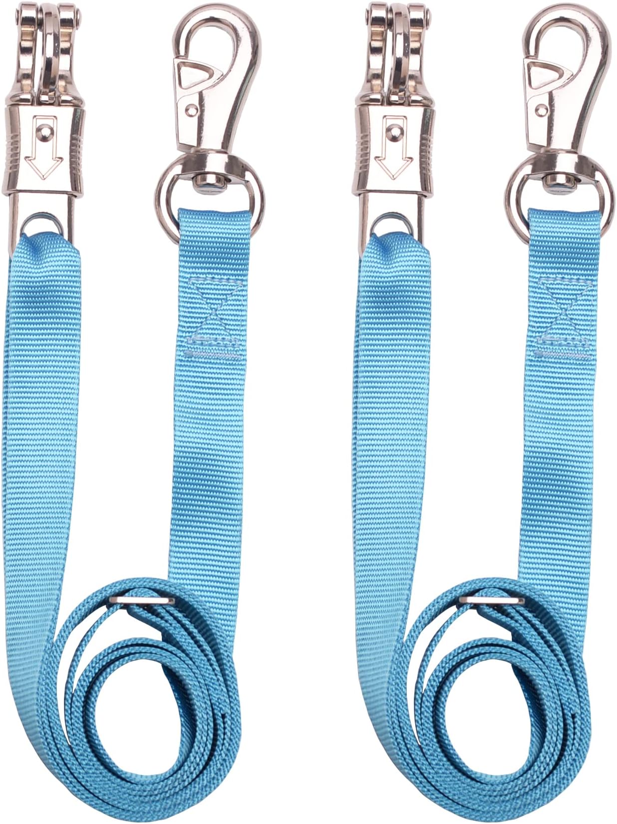LoagedLoaged Adjustable Nylon Cross Ties （2 Pack）-Cross Tie with Panic Snap and Bull Snap - Adjusts from 44.5" to 78.3" (Hurricane Blue)
