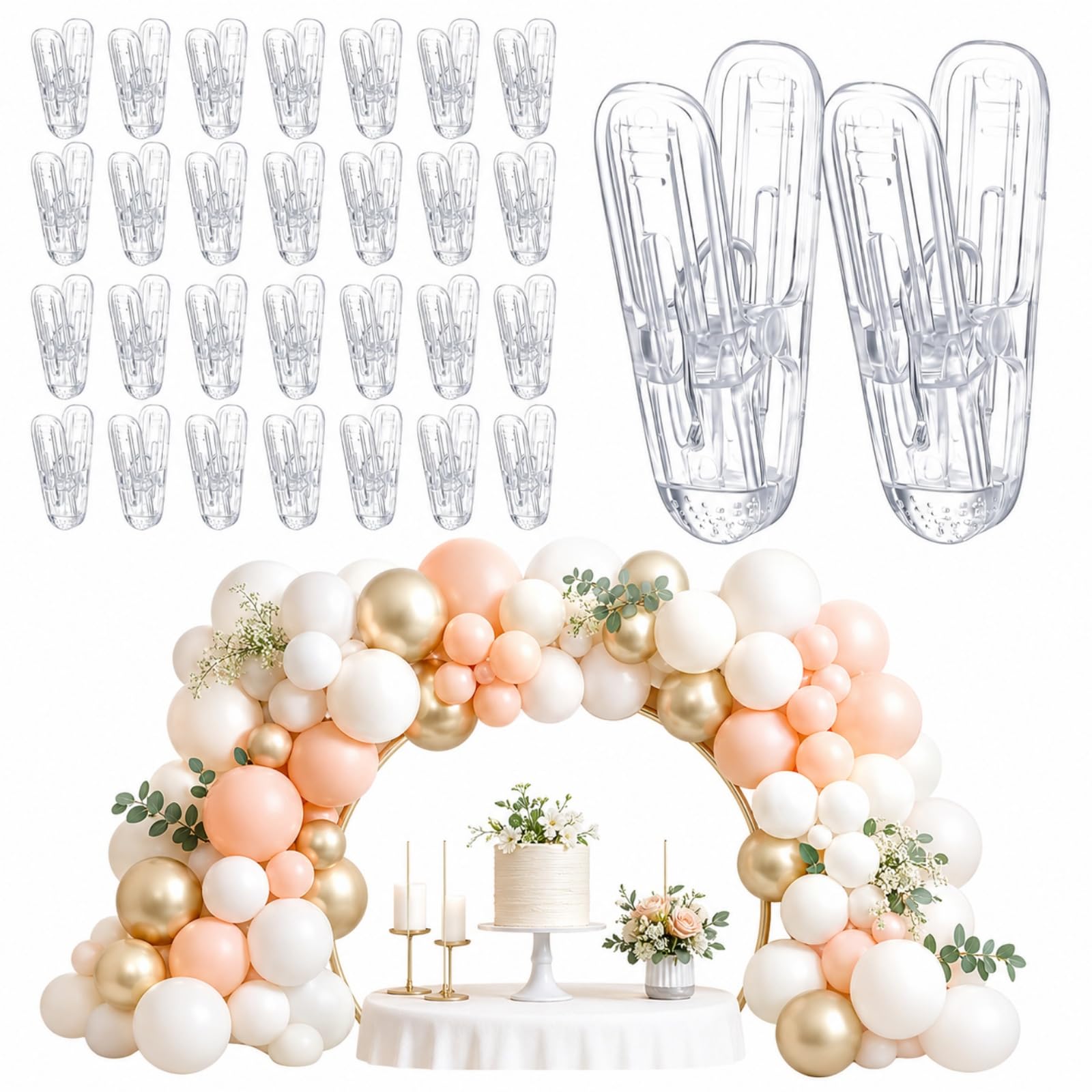 30 Pack Balloon Arch Clips Heavy Duty