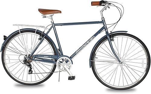Vista 125 de MICARGI Bicicleta híbrida para adultos de 24/26 pulgadas, bicicleta híbrida de 1/7 velocidades para mujeres, hombres, personas mayores, bicicleta