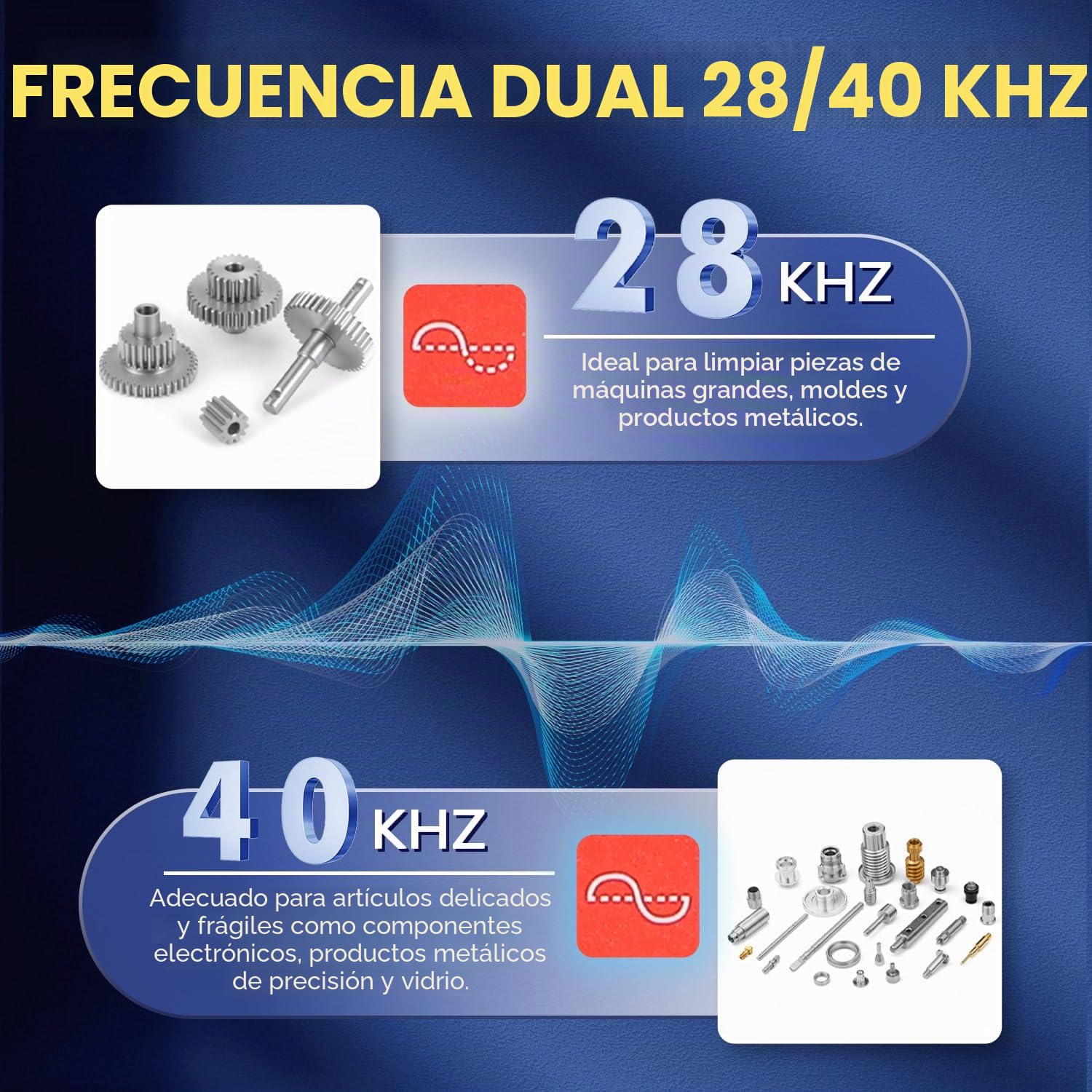Cgoldenwall 6L Limpiador Ultrasónico Digital 28/40khz Doble Frecuencia Desgasificador 20-80℃ Calentamiento&0-30 Min Temporizador para Joyas/Rachas/Lentes/Piezas Metálicas
