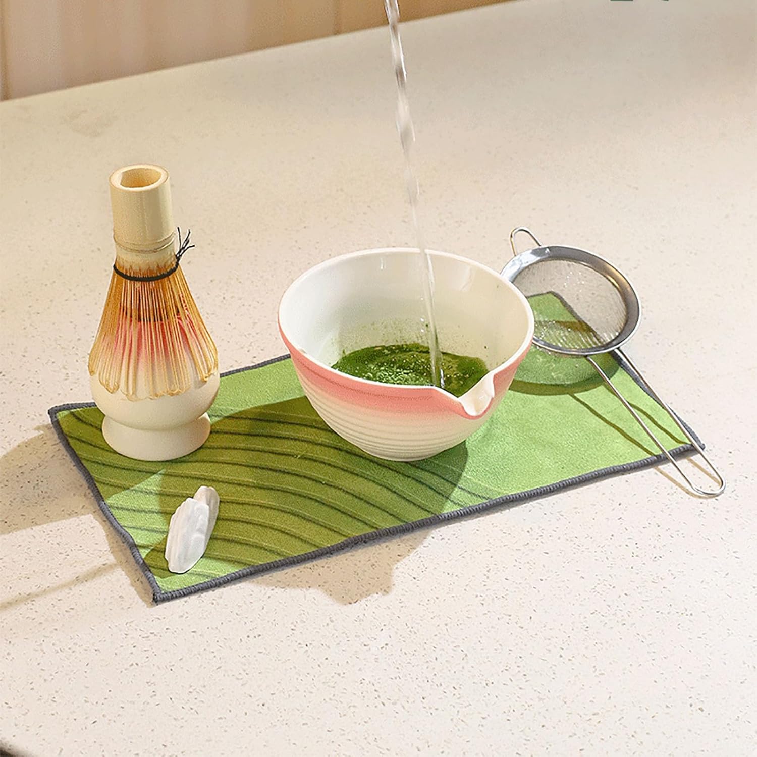 7 Pcs Matcha Whisk Set, Matcha Kit With Matcha Bowl (with Pouring Spout), Matcha Whisk, Whisk Holder, Strainer Matcha Set, Matcha Tea Set For Making Latte,Gift For Matcha Lovers(F)