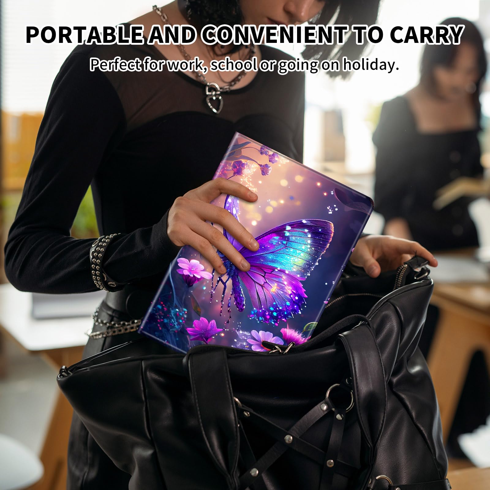 ACWDMKH Étui Pour Kindle Paperwhite 12ème Génération 2024 Et Kindle Colorsoft Signature Edition 7" Avec Support Réglable, Fonction Veille/réveil Automatique Pour Kindle Paperwhite 2024, Papillon