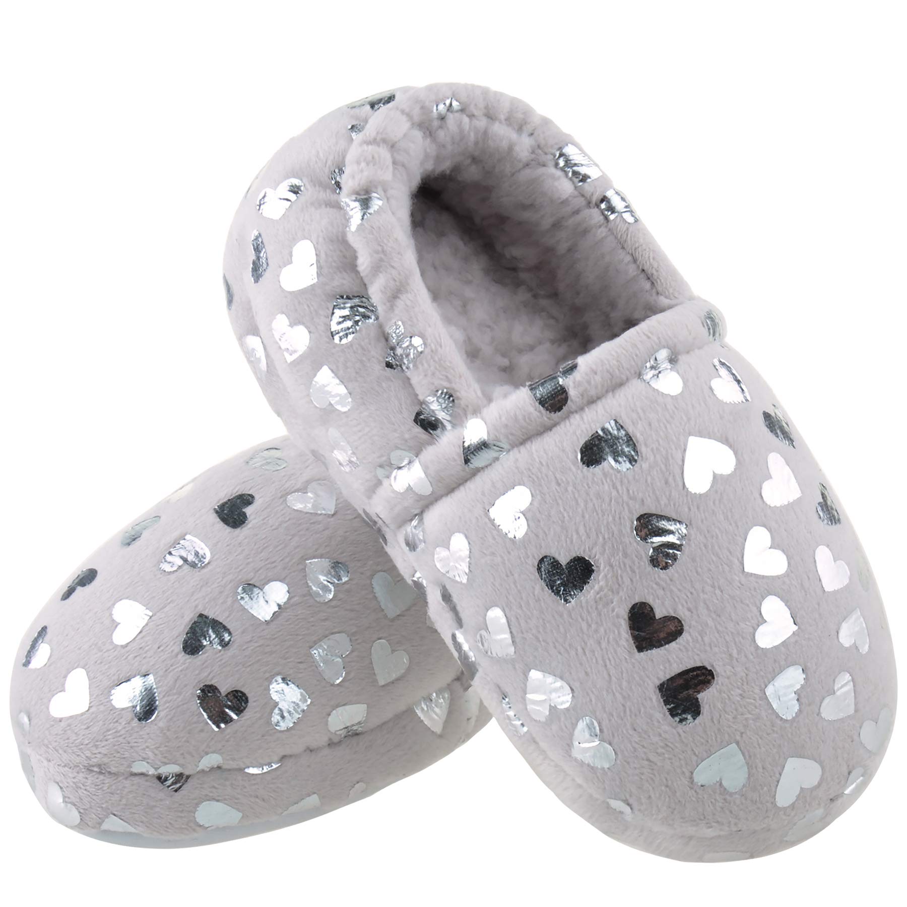 MIXIN Girls Slippers Mermaid Princess No-Slip Memory Foam Slippers Soft Rubber Sole House Shoes for Bedroom Indoor Outdoor (Toddler/Little/Big Kid)