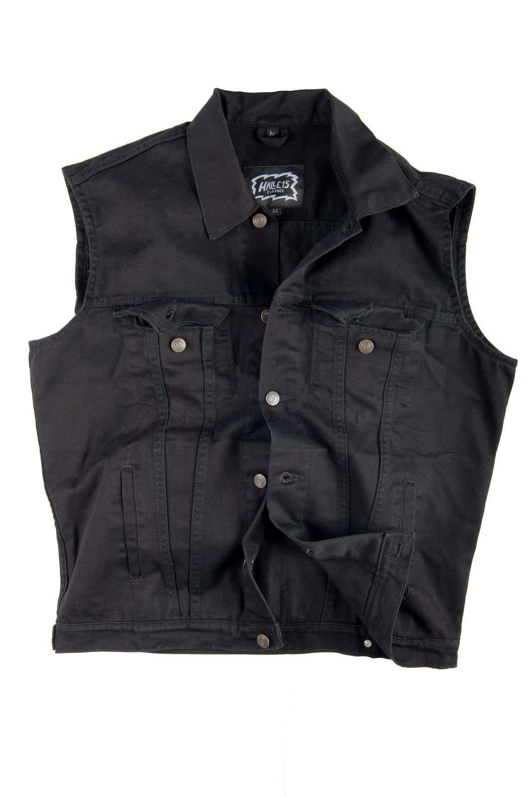 H15 Herren Denim Kutte Schwarz Jeanskutte Bikerkutte Metalkutte bis 5XL Plus Kindergrößen !