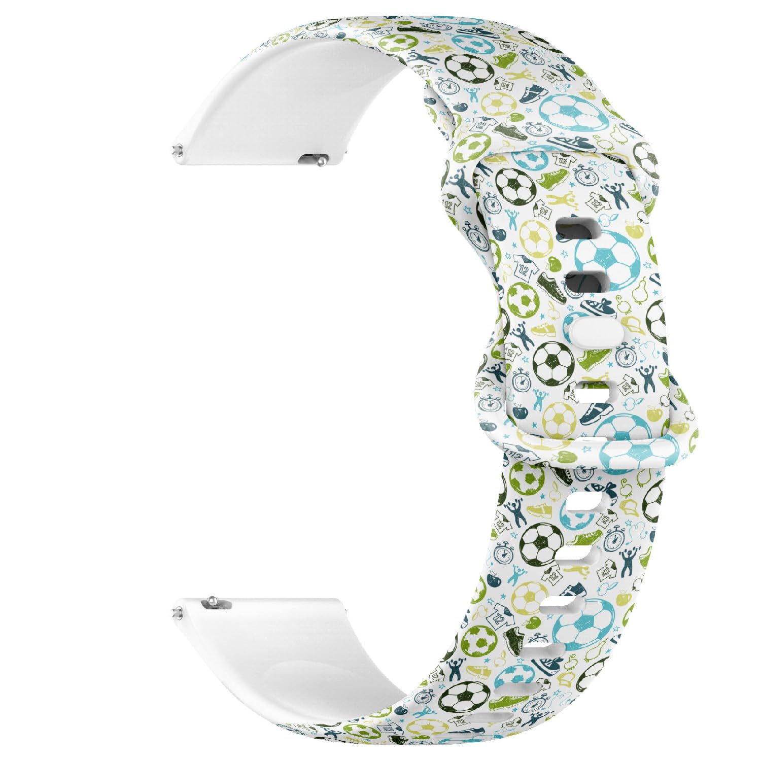 Compatible with Garmin Fenix 7/7 Pro, Fenix 6/6 Pro, Fenix 5/5 Plus, Epix (Gen2) / Epix Pro (Gen2), 22mm Sport Watch Band (Sport Sketch Equipment Soccer) Silicone Soft Strap Bracelet