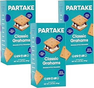 Gluten Free Graham Crackers by Partake | Vegan Friendly | No Peanuts, Soy, Dairy, Tree Nuts, Egg, Sesame | Safe School Sna...