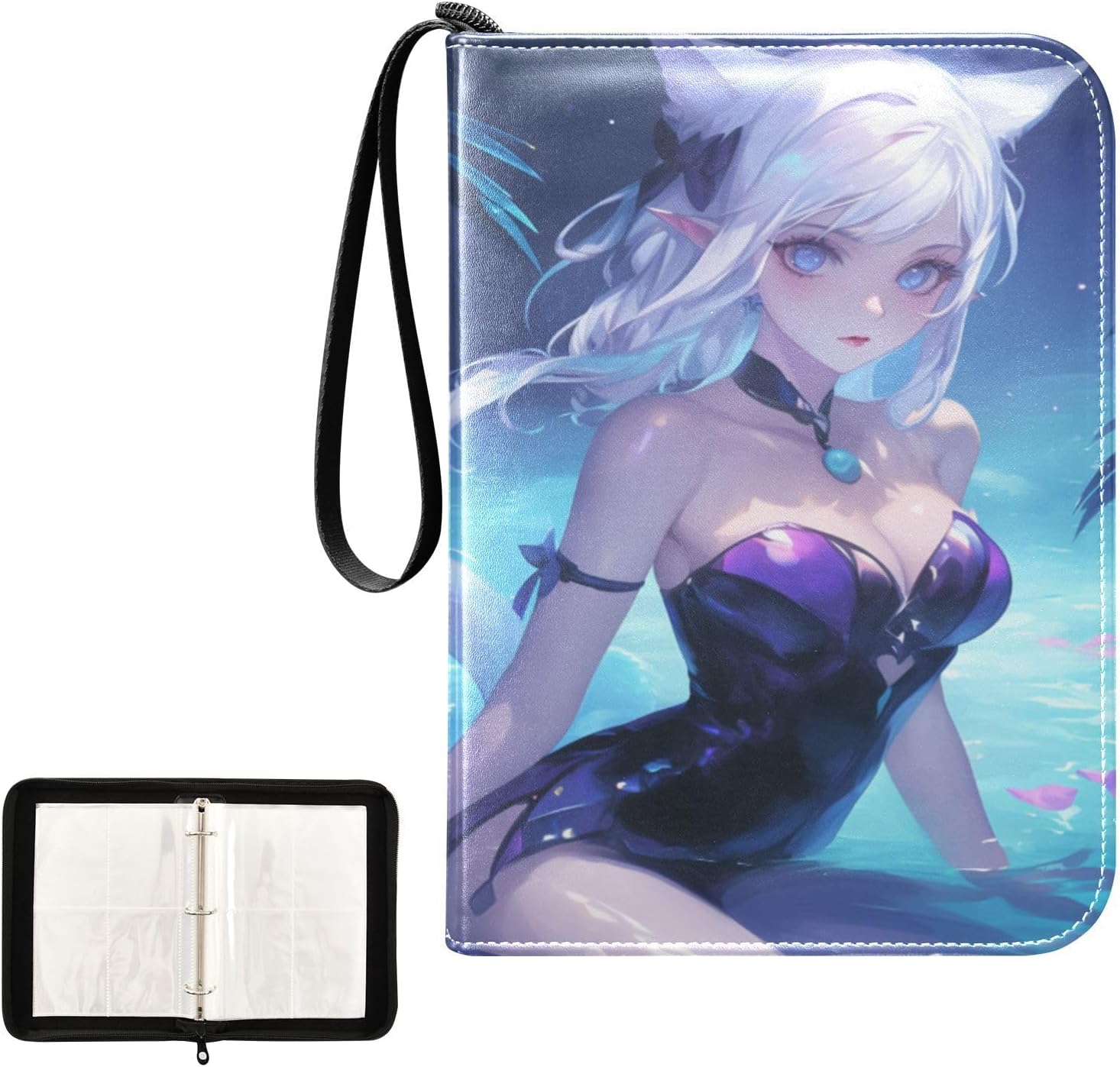 Purple Night Anime binder 400 pockets with double sided removable sleeves for Boys&Girls Toys colletctor