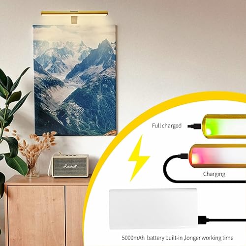 Miniatura 4 de Luz de imagen recargable para pintar con control remoto, aplique de pared de metal completo, iluminación artística, brillo regulable temporizador