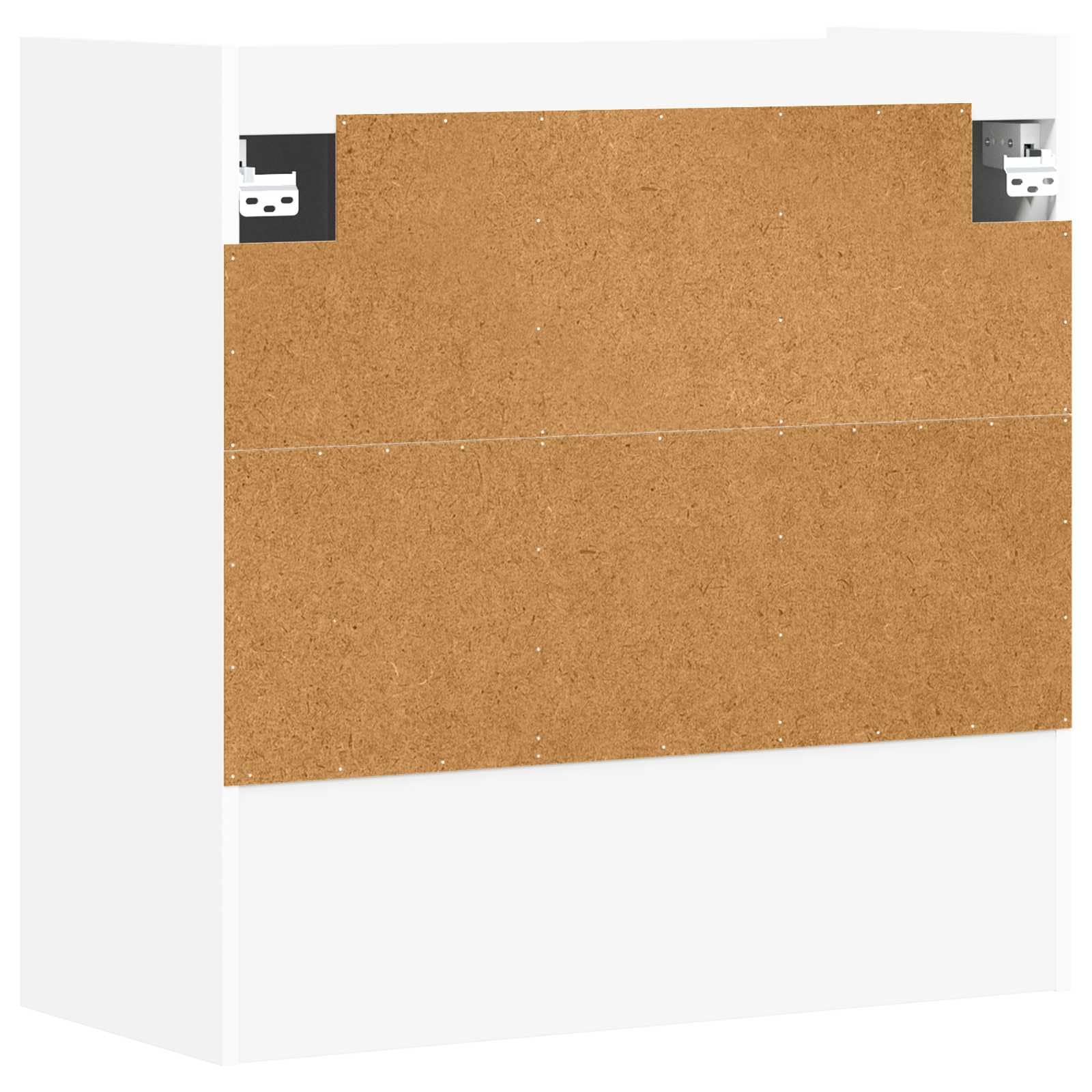 Wandregal Hängeschrank Weiß 80x36x80 cm Holzwerkstoff Wandmontage | Moderner Oberschrank mit Türen und Stangengriffen für Wohnzimmer Esszimmer Flur