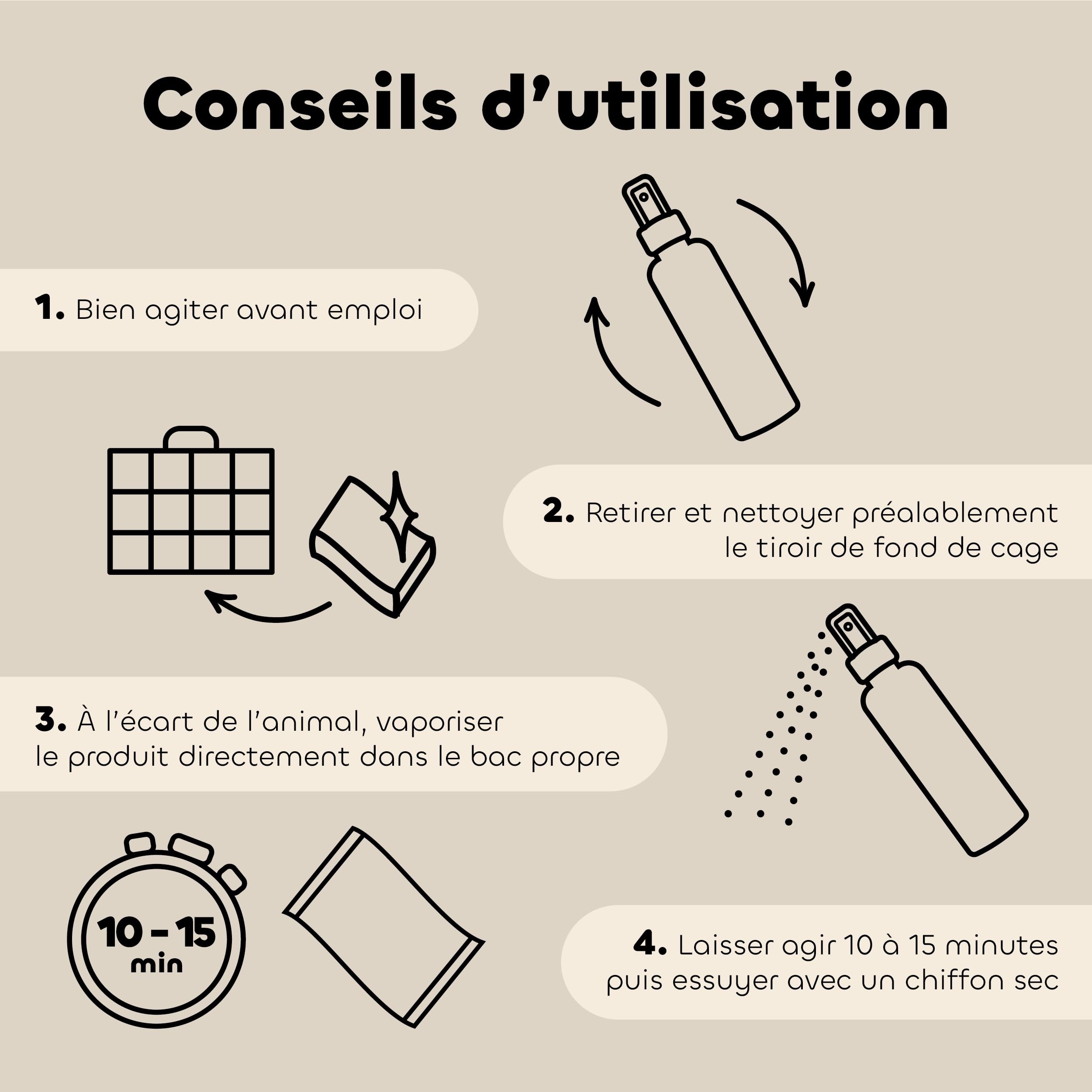 Biovetol Spray Assainissant Cage Antiparasitaire Rongeurs Petits Mammifères 240ml Bio France