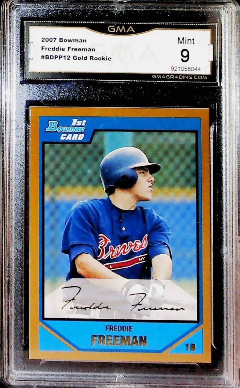 2007 Bowman Draft Picks Gold Baseball #BDPP12 Freddie Freeman 1ST Bowman Card Atlanta Braves GMA 9 MINT 921058044