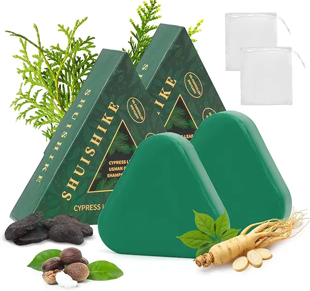 Nature Seven Green Soap Shampoo Bar - Groene Zeep Driehoek voor Haargroei en Volume