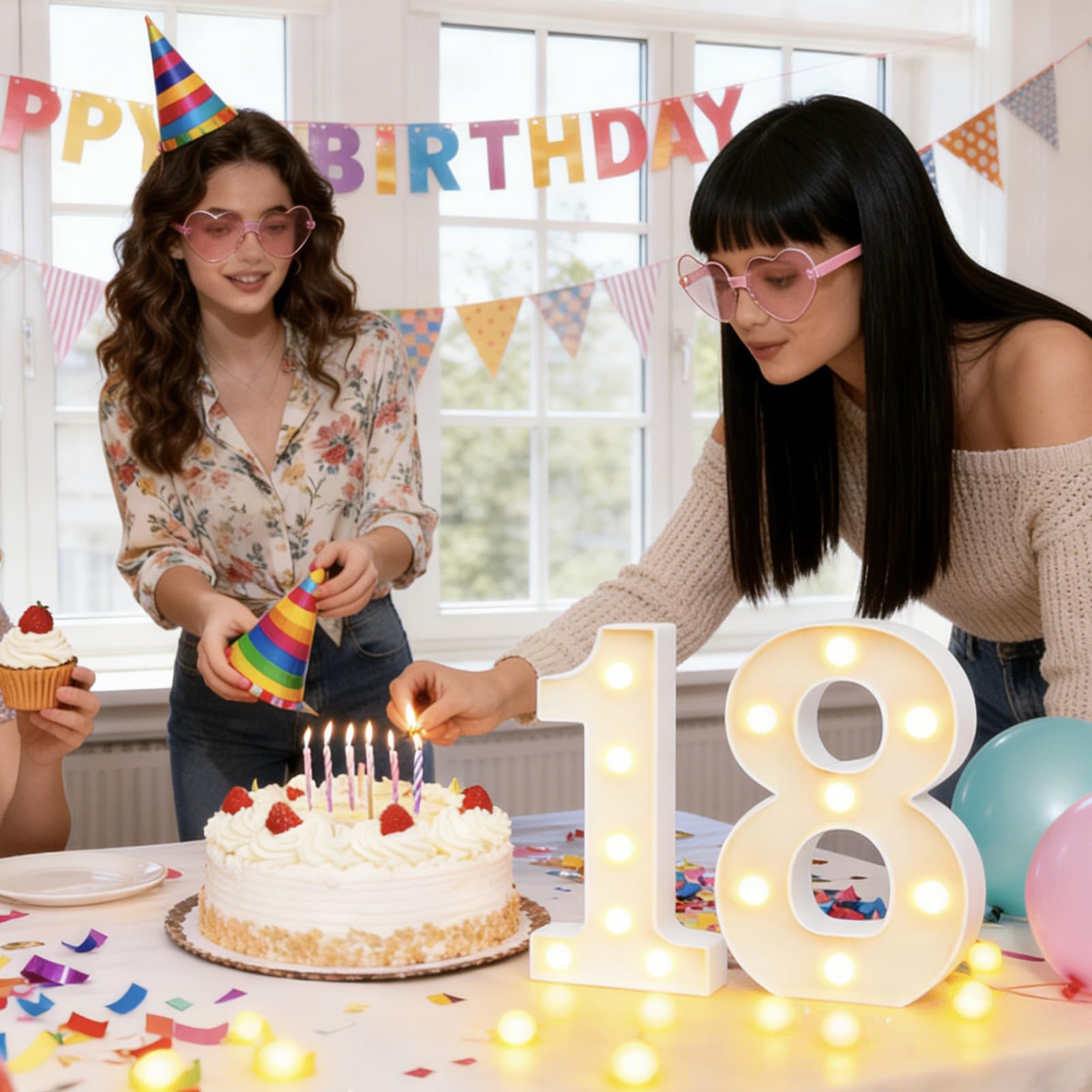 Lampada a LED con numeri, cifre illuminate 18, numeri luminosi a LED bianco caldo, luci con numeri illuminati, per decorazioni di buon compleanno, decorazioni per feste, decorazioni per matrimoni (18)