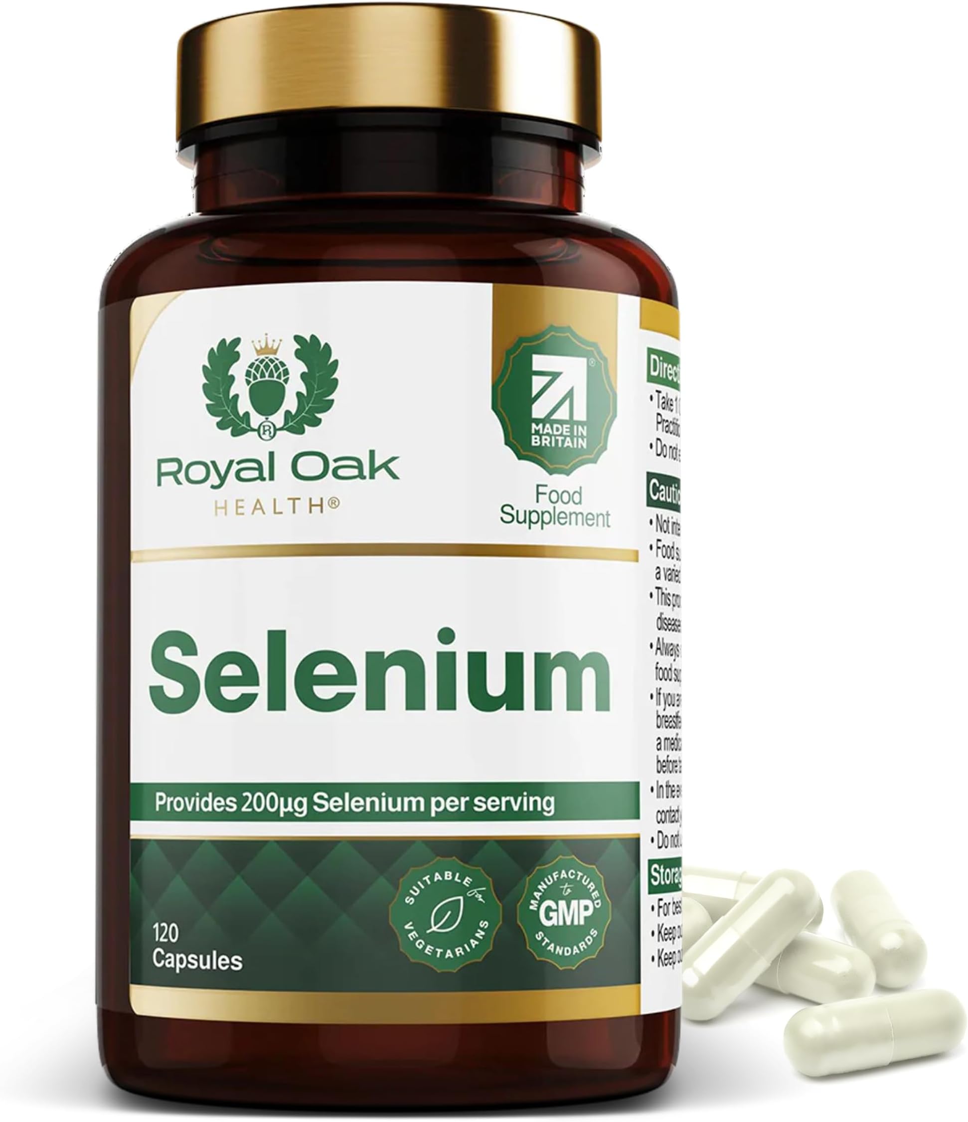 200ug Selenium Capsules | Plant Derived L-Selenomethionine | 4 Month Supply | Yeast Free for Hair, Nails & Immune Support | Vegan, GMP Certified & UK Made