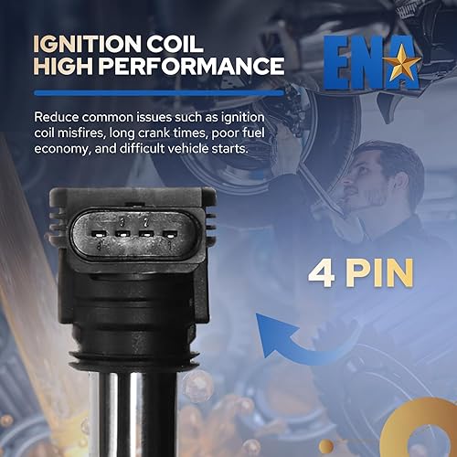 Miniatura 4 de ENA Juego de 5 bobinas de encendido 2005 2006 2007 2008 2009 2010 2011 2012 2013 2014 compatibles con Volkswagen VW Jetta Rabbit Beetle Passat Golf