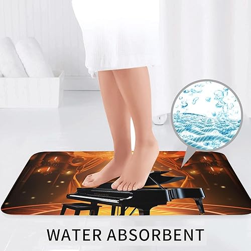 Miniatura 5 de Juego de 3 alfombras de baño de teatro musical, juego de 3 alfombrillas de baño súper absorbentes, incluye alfombra de baño, tapete de contorno y