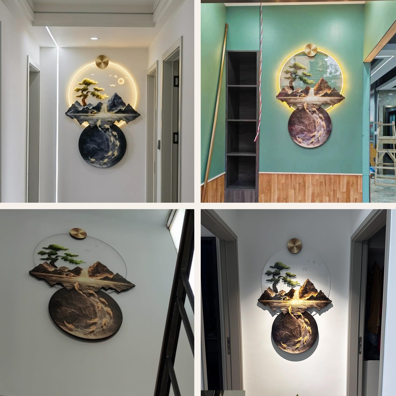 WNYAILLL Arte de Pared LED, Pintura Cuadros Decorativos Colgante 3D, Pintura Decorativa Artesanal, Ideal Para Dormitorio, Comedor Y Oficina En Casa, diseño sin Marco(Blue B,60 * 90CM/23.6 * 35.4in)