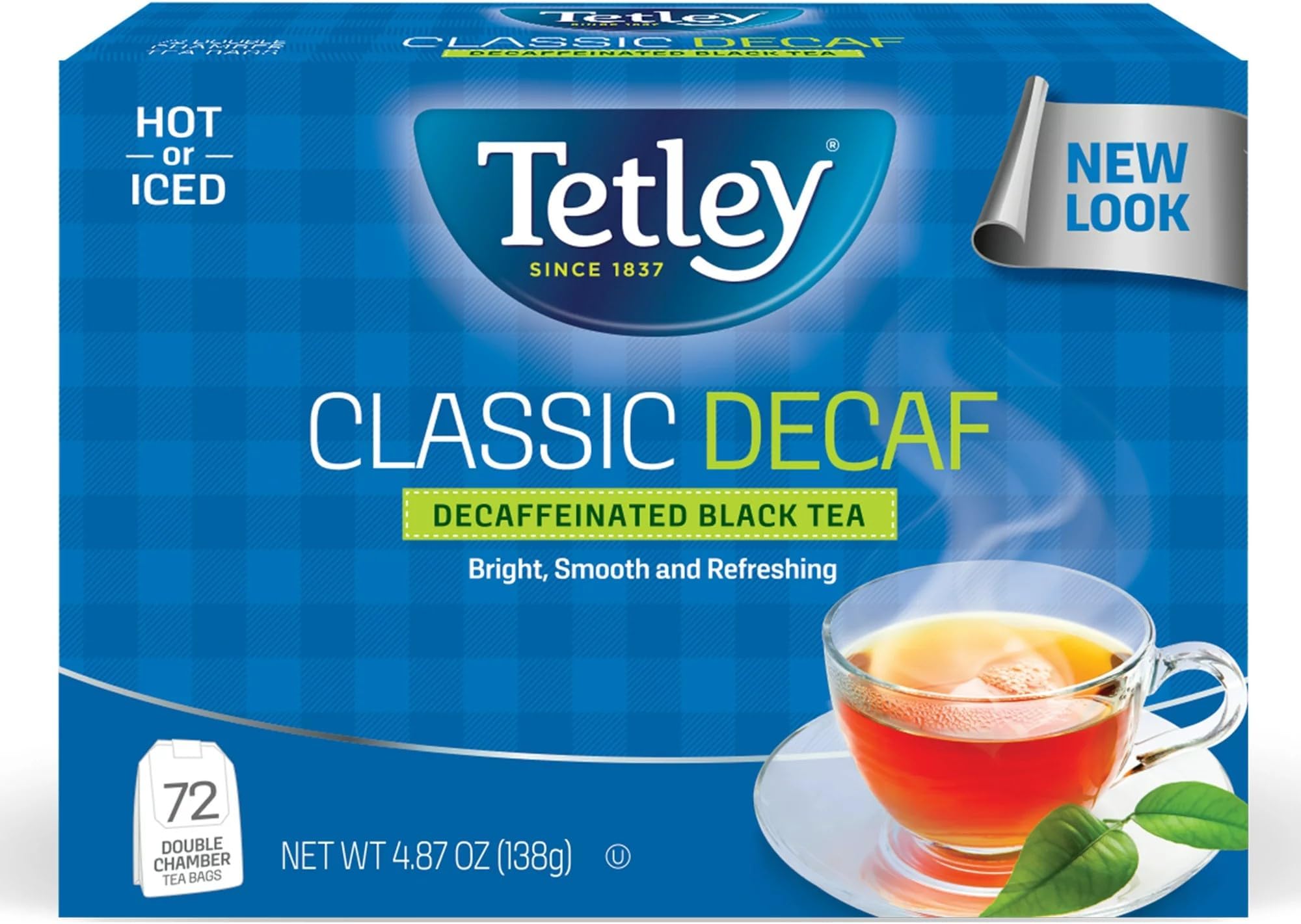 Tetley, Decaffeinated Classic Black Tea Bags, 72 Count