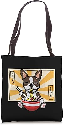Brown Boston Terrier Tote Bag