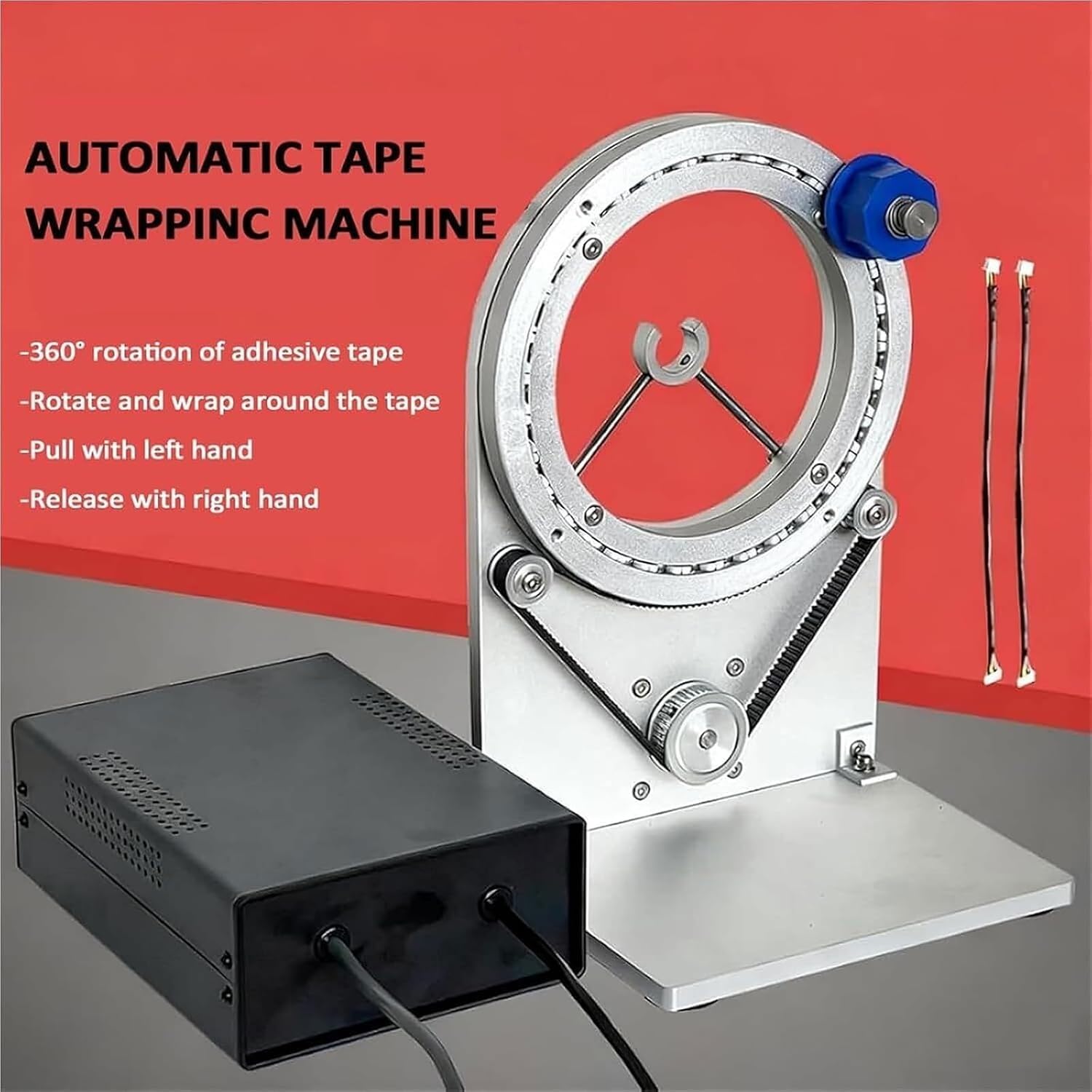Machine À Enrouler Le Ruban Isolant, Outil Denroulement Automatique De Fils Et Câbles, Vitesse Réglable De 10 À 1500 TR/Min, Rotation À 360°, avec Interrupteur Au Pied, pour Câbles De Diamètre 2