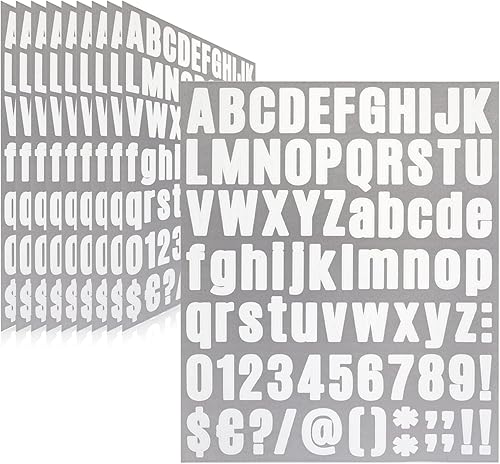 Vista 247 de Calcomanías de letras, 300 piezas, 30 hojas, vinilo autoadhesivo, impermeable, números de buzón, alfabeto para buzón, ventana, puerta, letrero, Negro