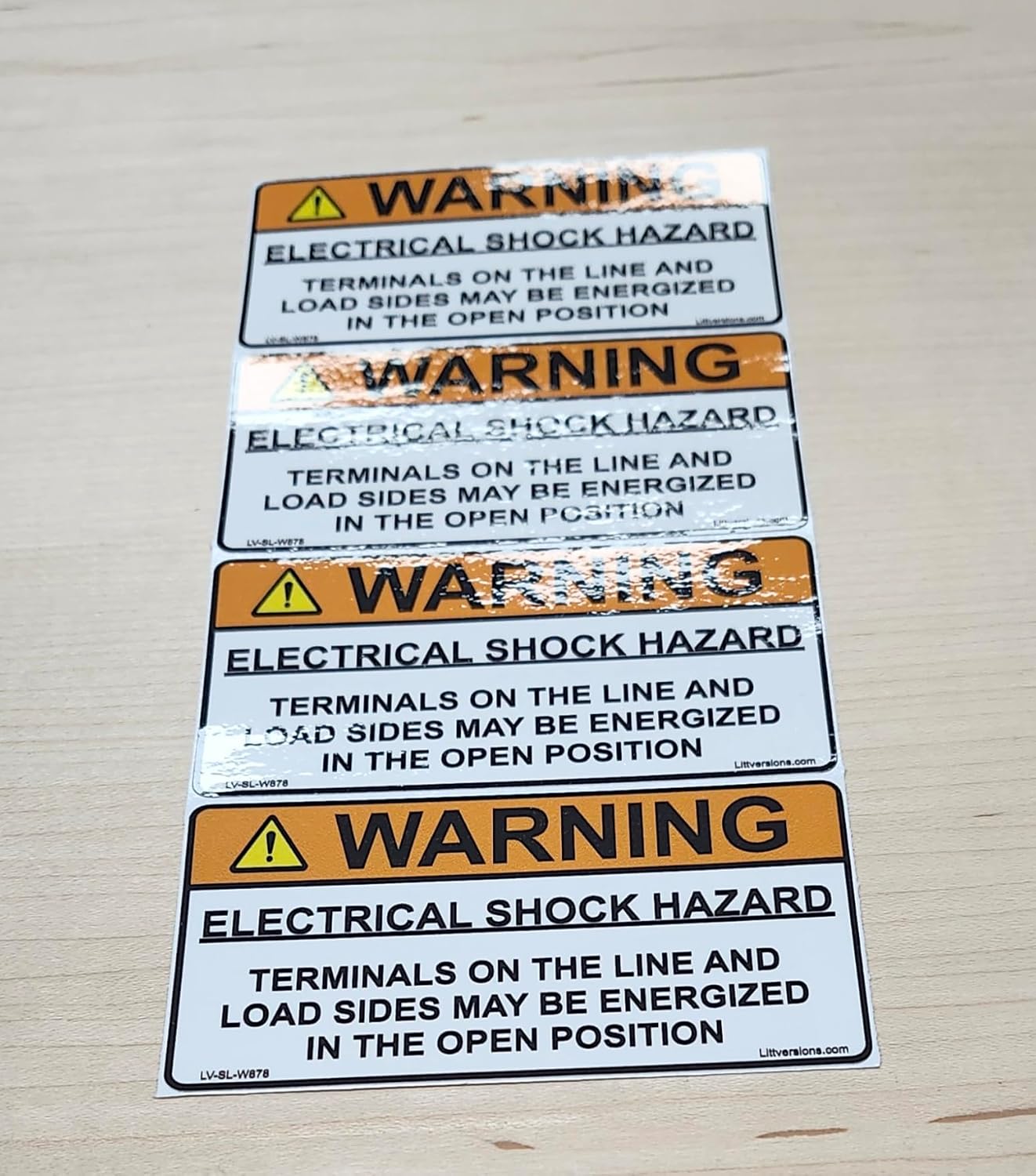 20 Pack 3.75"x 2" Solar NEC Complaint Warning Electrical Shock Hazard Terminals on The line…Open Position Laminated Labels Sticker 149868 596-00878