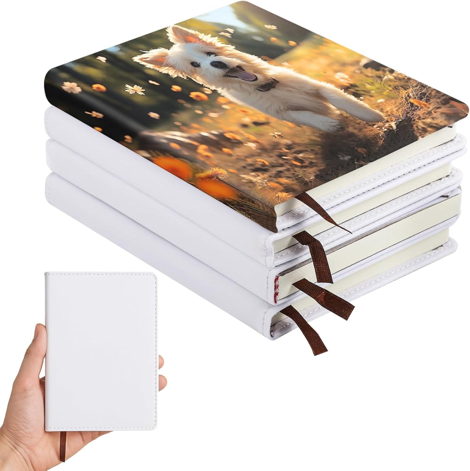 4 PCS Sublimation Notebooks Blank, Sublimation Journal Blank Notebooks, DIY Small Notebook Notepads, A6-200 Pages Customizable Hardcover Blank Notebooks for School Office Supplies