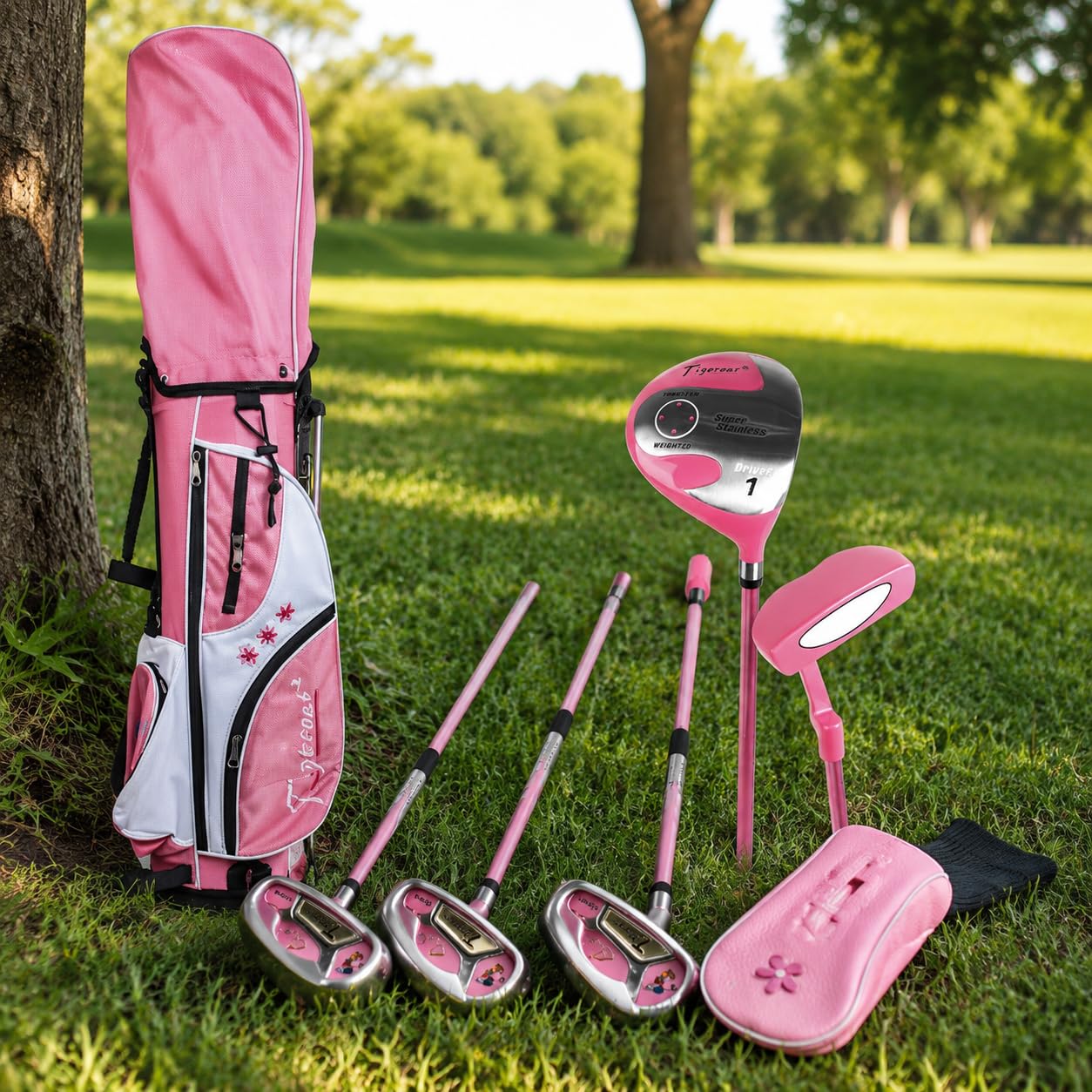 5-teiliges Junior Golfset für Jungen, leichtes Golfschläger-Set mit -Schäften, tragbare Golftasche, perfekt für Anfänger