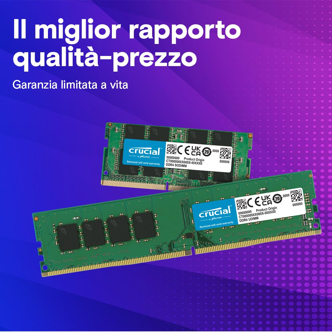 Crucial RAM DDR4 32GB Kit (2x16GB) 3200MHz SODIMM CL22, Memoria