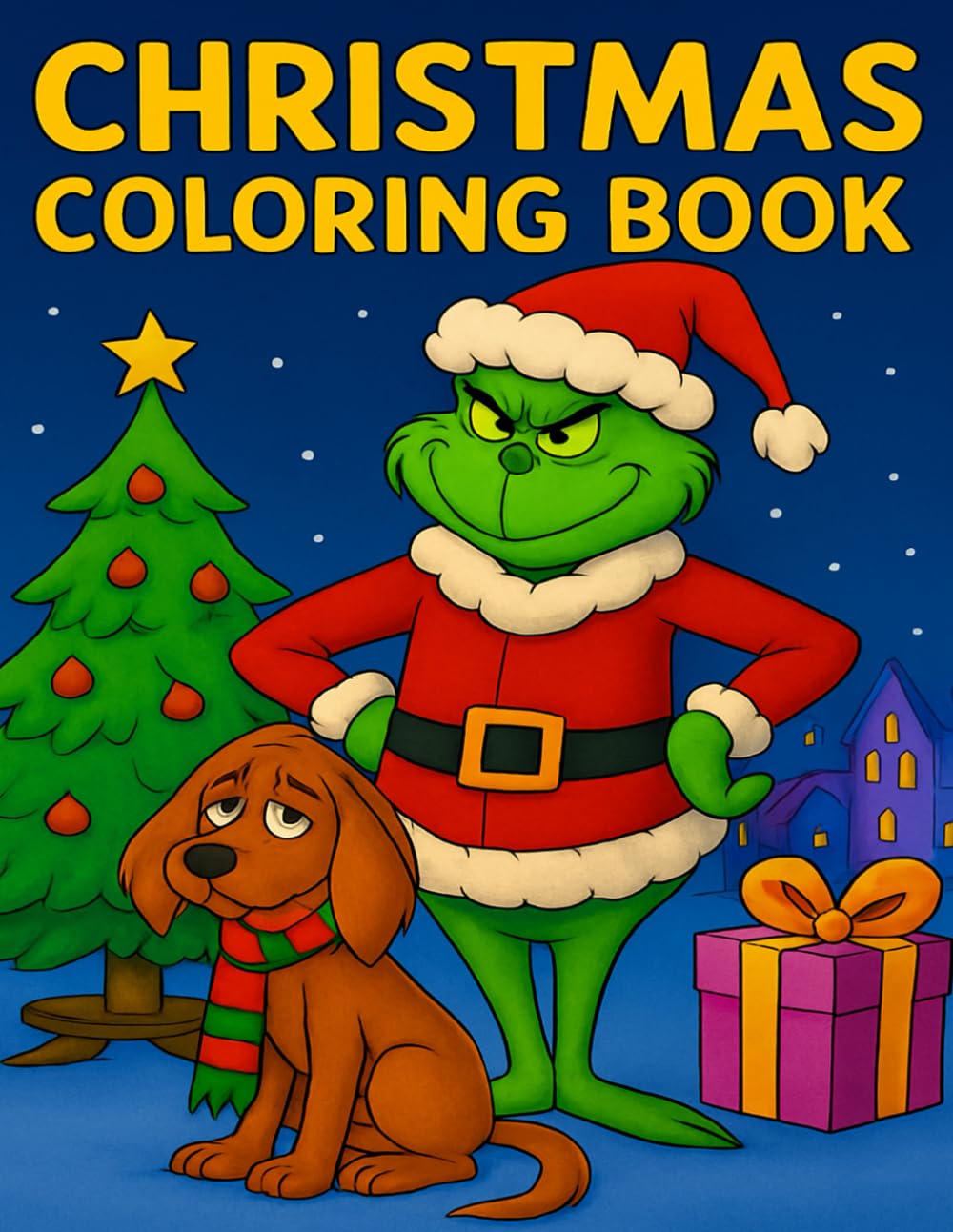 Christmas Coloring Book: Cute Coloring Pages for Kids, Teens & Adults for Stress Relief