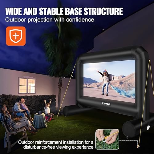Miniatura 5 de VEVOR Pantalla de cine inflable, pantalla de proyector inflable de 14 pies para exteriores con soplador y bolsa de transporte, proyección