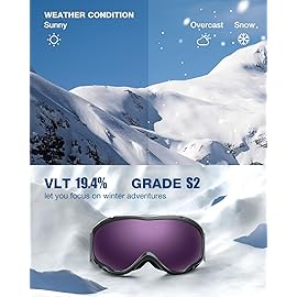 ZIONOR Lagopus Ski Snowboard Goggles UV Protection Anti fog Snow Goggles for Men Women Adult Youth