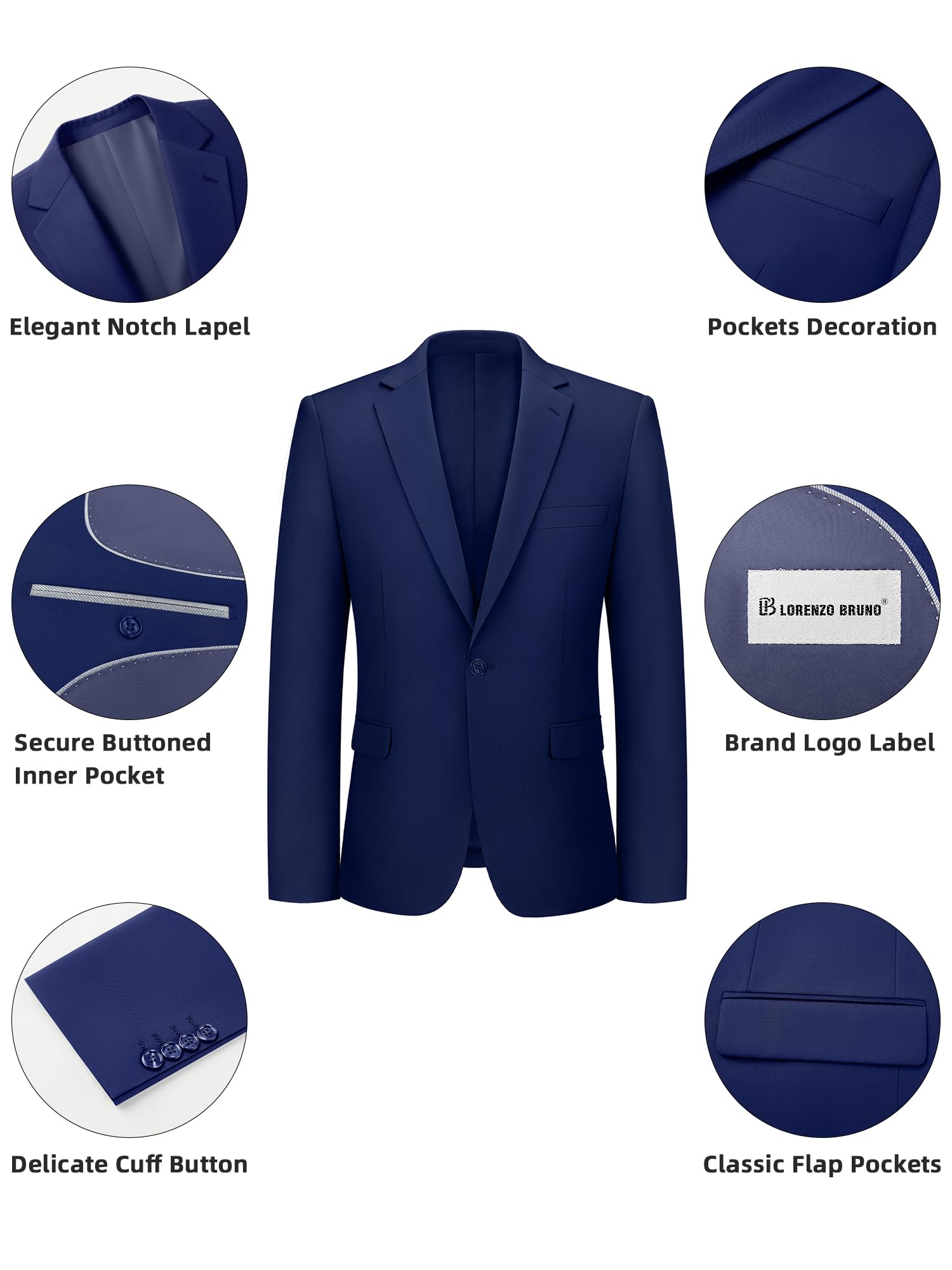 Completo da uomo in 2 pezzi da uomo, con un bottone, slim fit, giacca e pantaloni, set smoking, per feste di matrimonio e affari