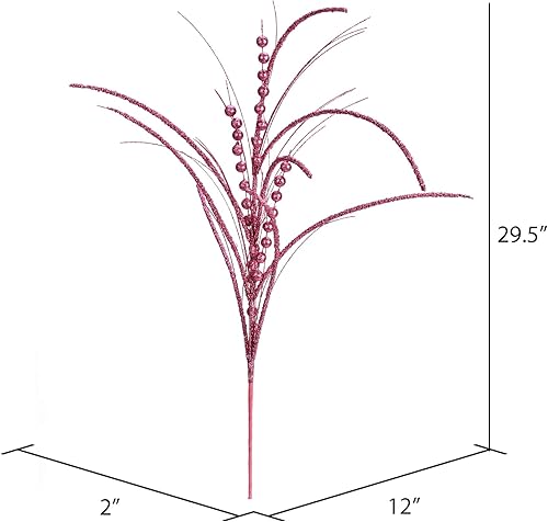 Miniatura 8 de Vickerman Espray artificial de Navidad de 29 pulgadas con purpurina turquesa. Incluye 6 aerosoles por paquete.