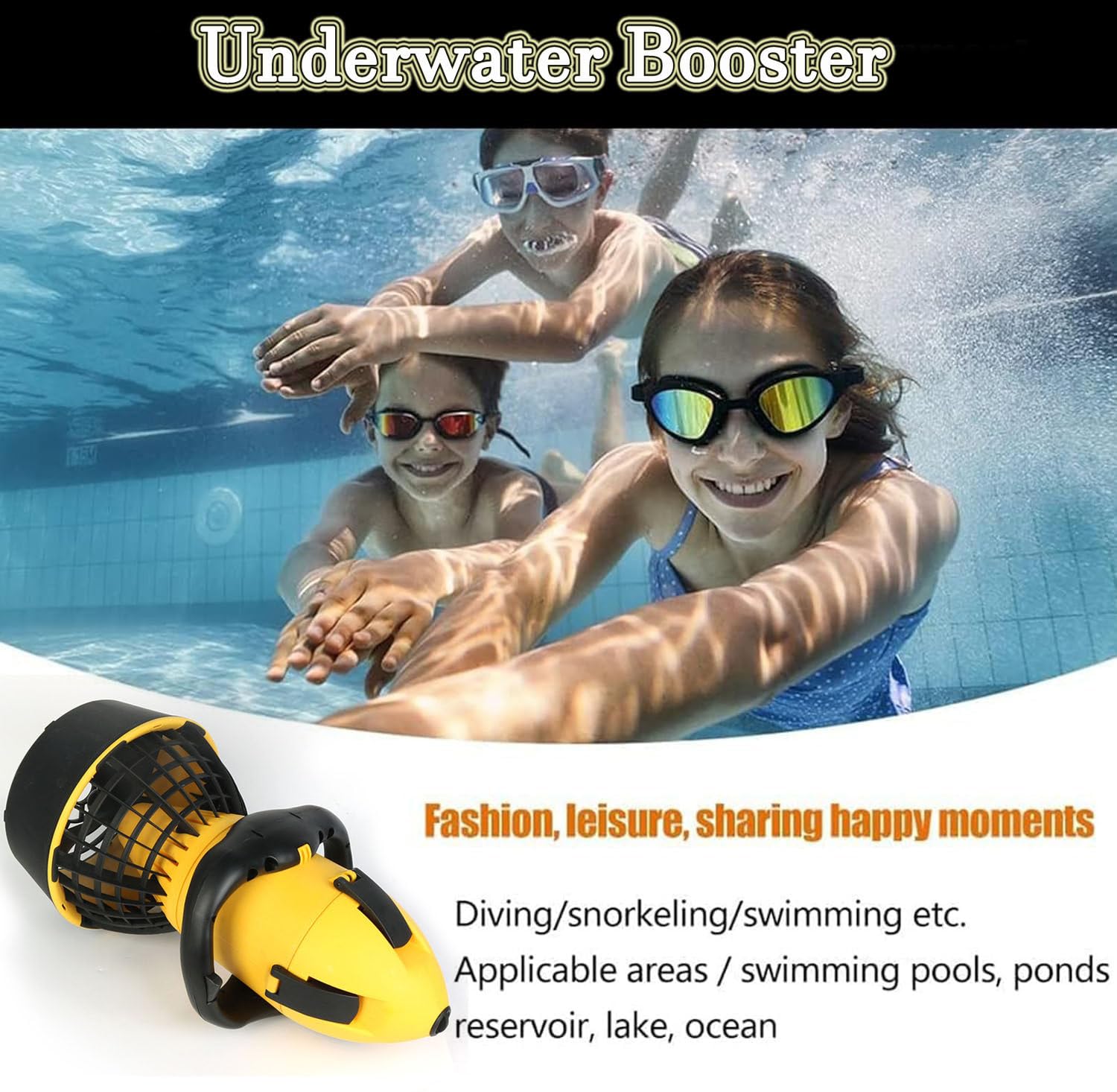 Scooter sous-Marin, Scooter sous-Marin, Booster sous-Marin 300 W/500 W, Hélice à Eau à Propulsion Aquatique, Propulseur sous-Marin, pour La Natation Et La Plongée,500W