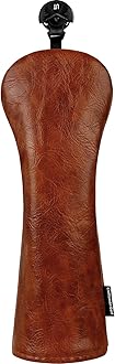 CRAFTSMAN GOLFPremium Leather Brown Blade Mallet Putter Cover Driver Fairway Wood Headcover Cover Magnetic Closure