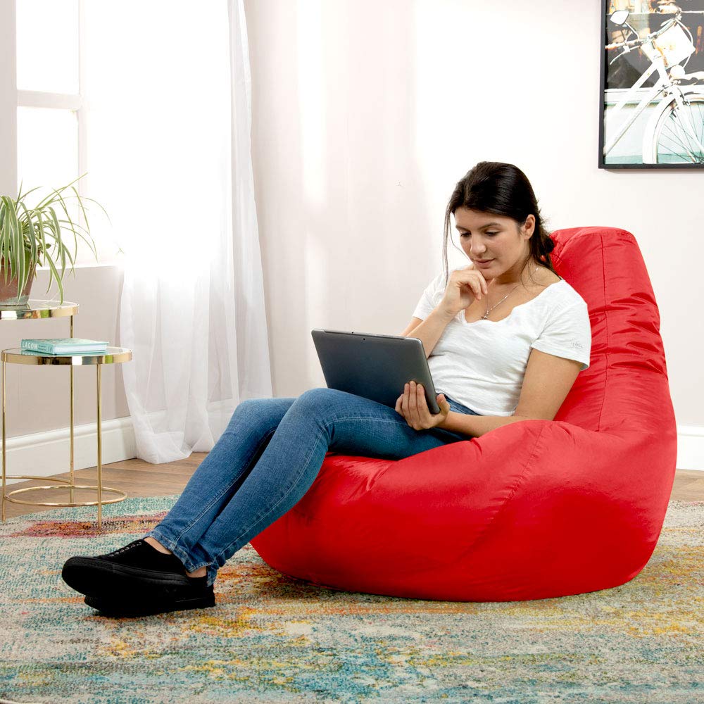 Bean Bag Bazaar Recliner Gaming Bean Bag Chair, Red, Large Indoor