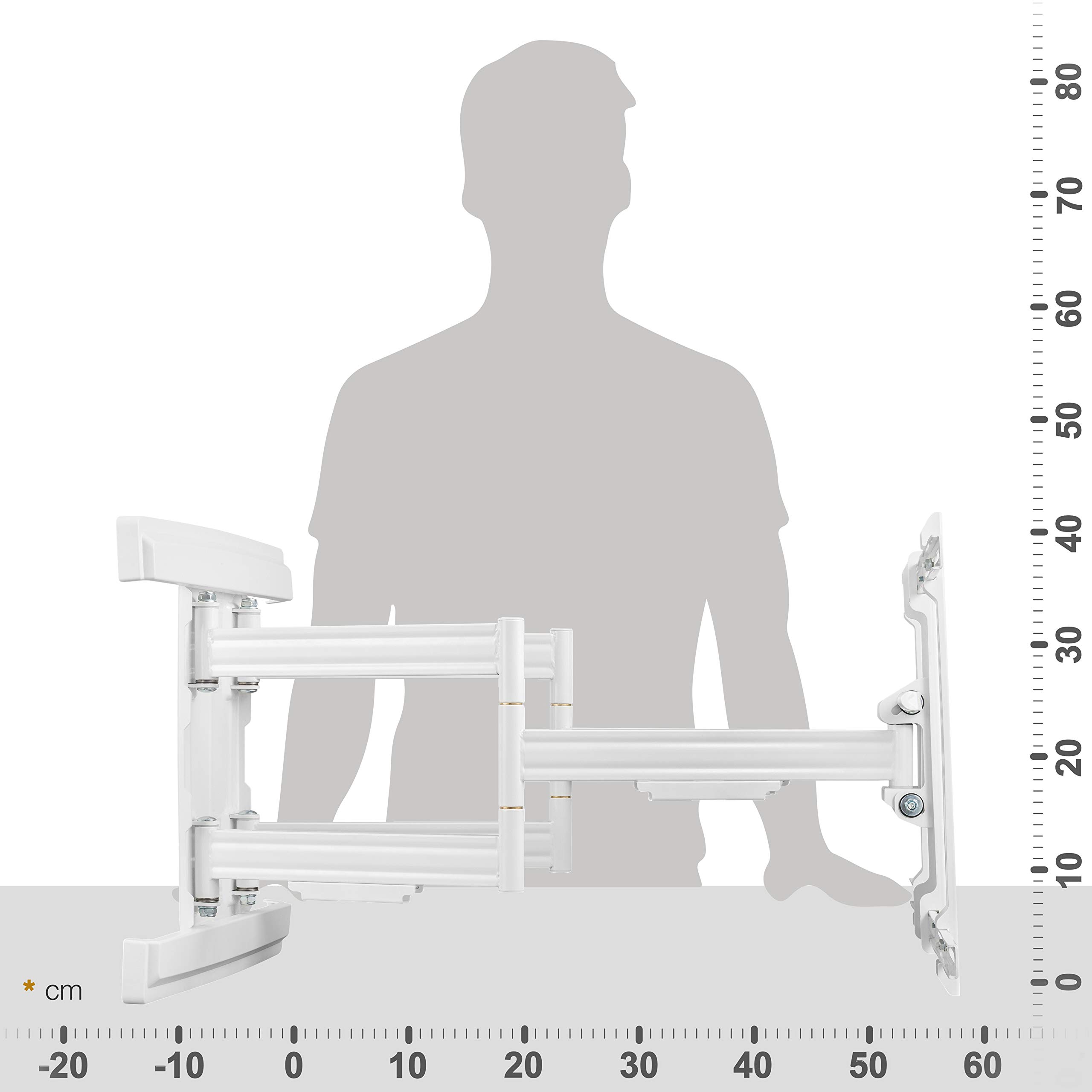 RICOO Supporto TV Parete S7644 32-55" Pollici (81-140 Cm) Staffa Televisore Girevole Inclinabile Porta Televisione Universale VESA 200 X 200-400 X 400 Nero - Foto 6