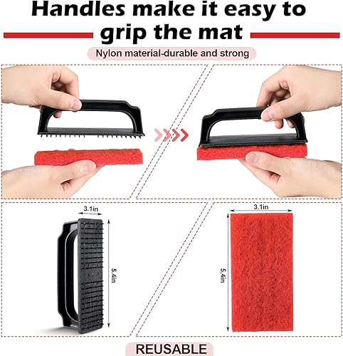 Miniatura 4 de SiliFine Kit de limpieza de parrilla de 21 piezas, 10 piezas de piedra para fregar para parrilla, 10 unidades de almohadillas para fregar con 1