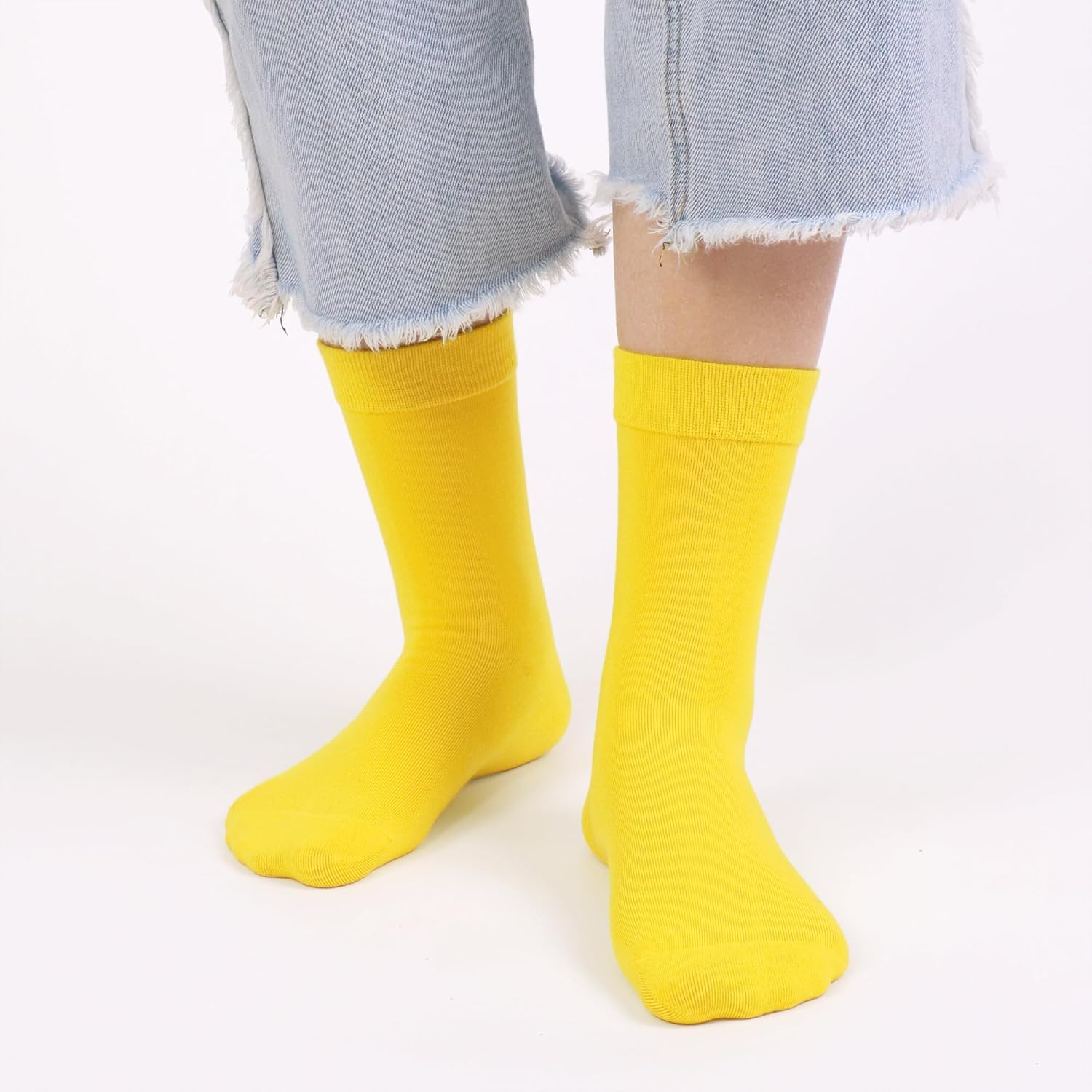 Kids Thin Crew Socks Viscose Bamboo Colorful Breathable Socks for Boy Girl Funny Solid Dress School Uniform 6 Pairs - Image 5