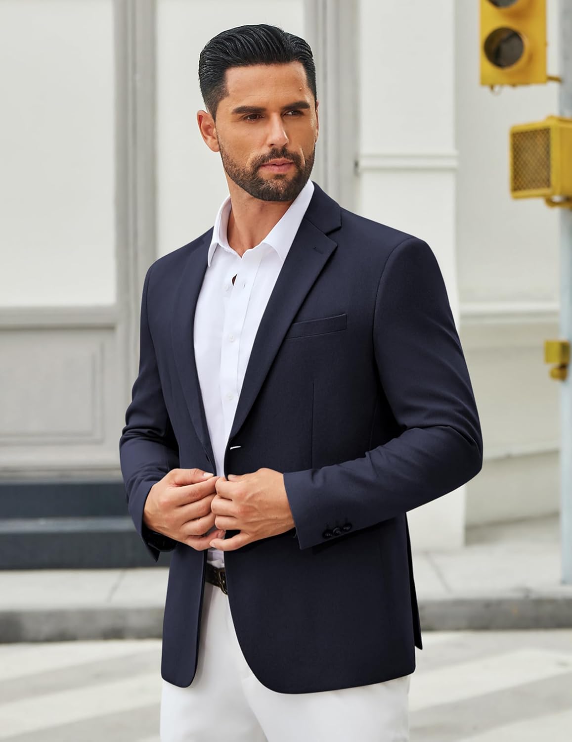 COOFANDY Men's Casual Blazer Slim Fit Two Buttons Sport Coat Lightweight Suit Jacket - Image 2