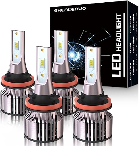 Miniatura 1 de SHENKENUO Bombillas LED halógenas de repuesto para Chevy Impala (2006-2013) H9+H11 de haz altobajo, 6500 K blanco frío Plug and Play, paquete de 4