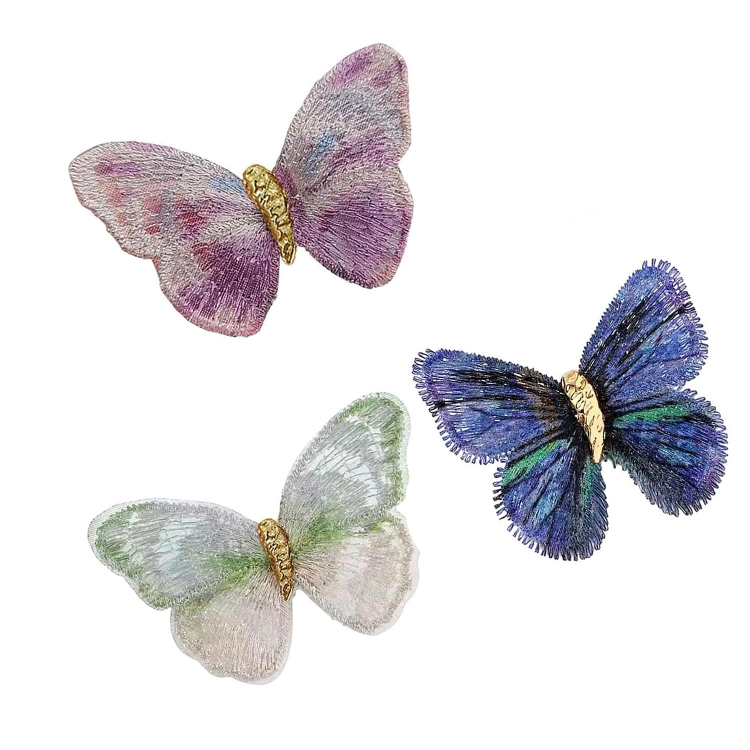 vama FASHIONS Elegant Multi-Color Crystal Butterfly Brooch Set 3 pce jackets,hats saree scarf Insect Pins for women-picture-3